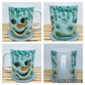 Weihnachtstasse,Schneemann Kaffeetasse, Mug,Coffee,Puff,Inflated,3D Optik,Kreativshop Stormarn,Keramikbecher,Weihnachtsgeschenk Kaffeebecher
