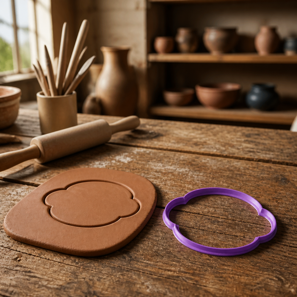 Ausstechform Türschild 3D-Druck | Clay Cutter für Keramik, Ton & Polymer Clay | Pottery Tool I Ausstechform Teller I Keksausstecher |Form 18