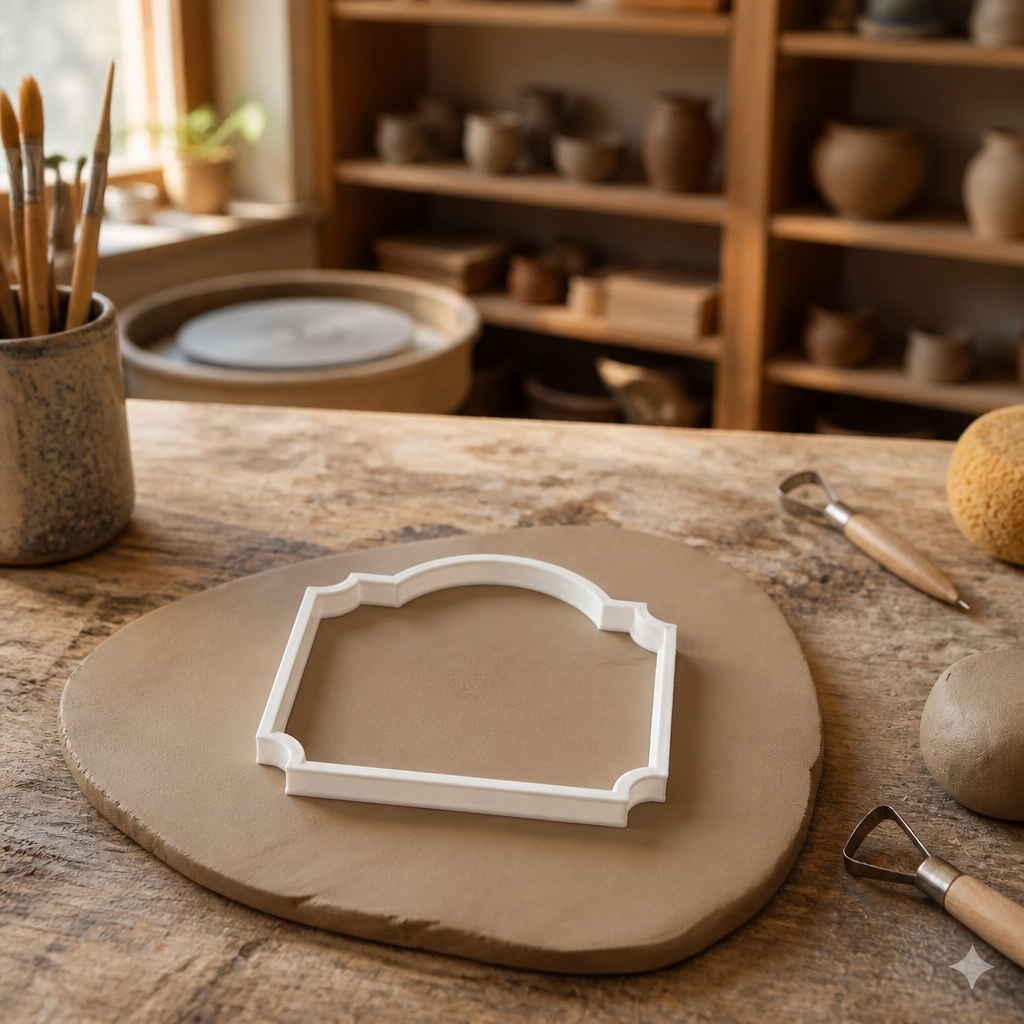 Ausstechform Türschild 3D-Druck | Clay Cutter für Keramik, Ton & Polymer Clay | Pottery Tool I Ausstechform Teller I Keksausstecher IForm 9