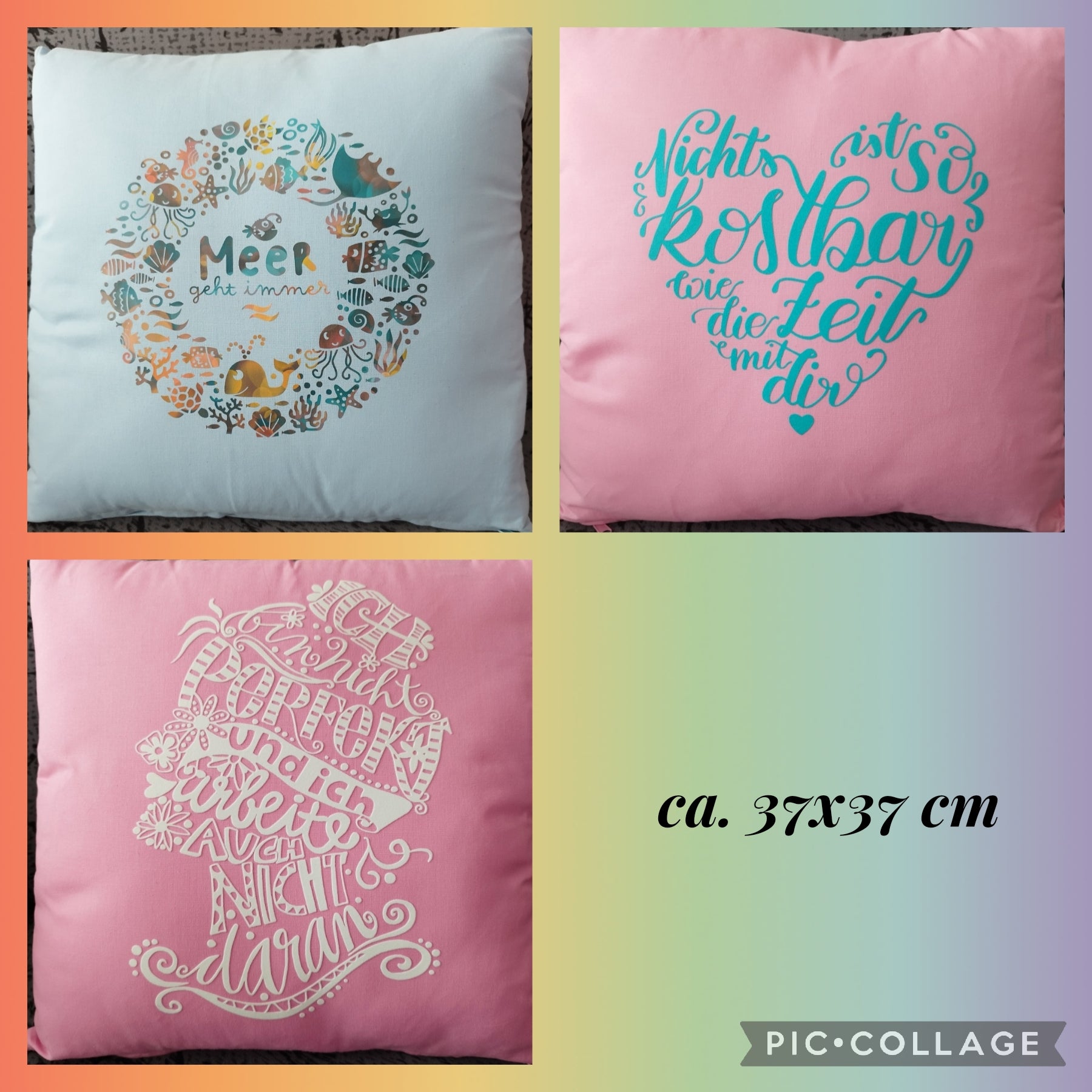 Pillow with print, decorative pillow, gift idea, sea, time, perfect, Christmas