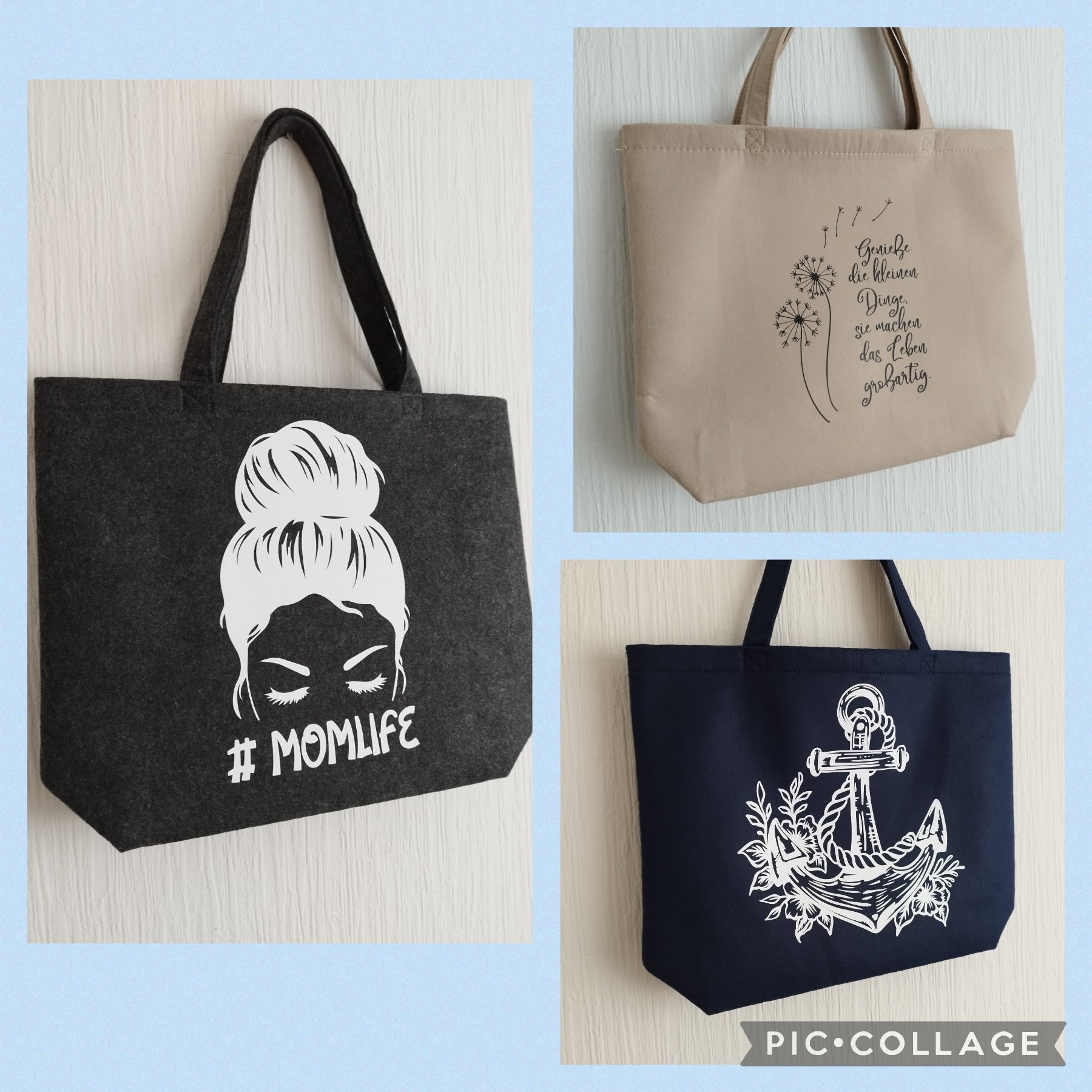 Felt Bag, Shopper, Anchor, Felt, Momlife, Dandelion
