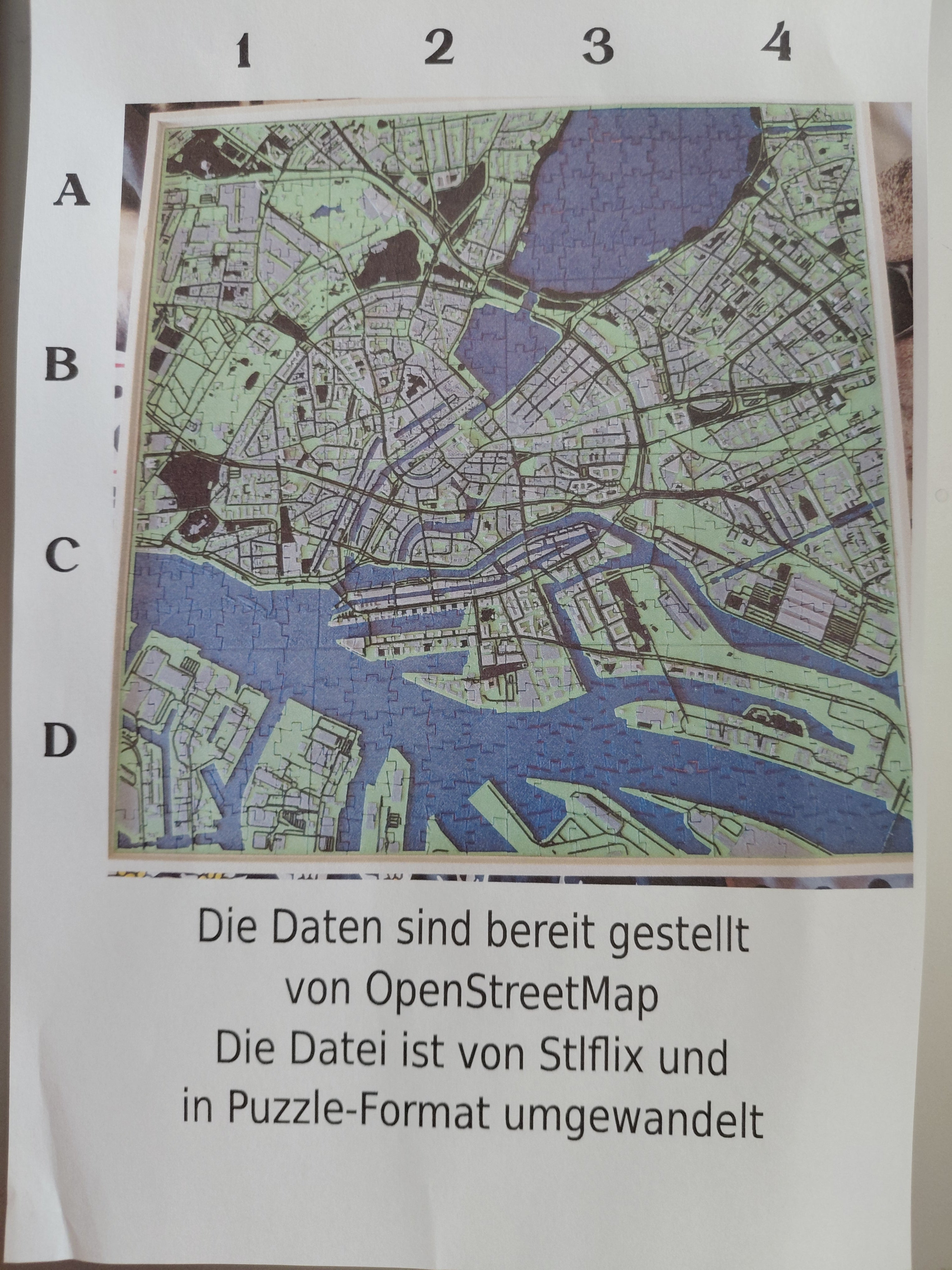 3D-gedrucktes Puzzle – Hamburg (60 x 60 cm) - 3D-Druck - Deko für dein Zuhause - Modern - individuell