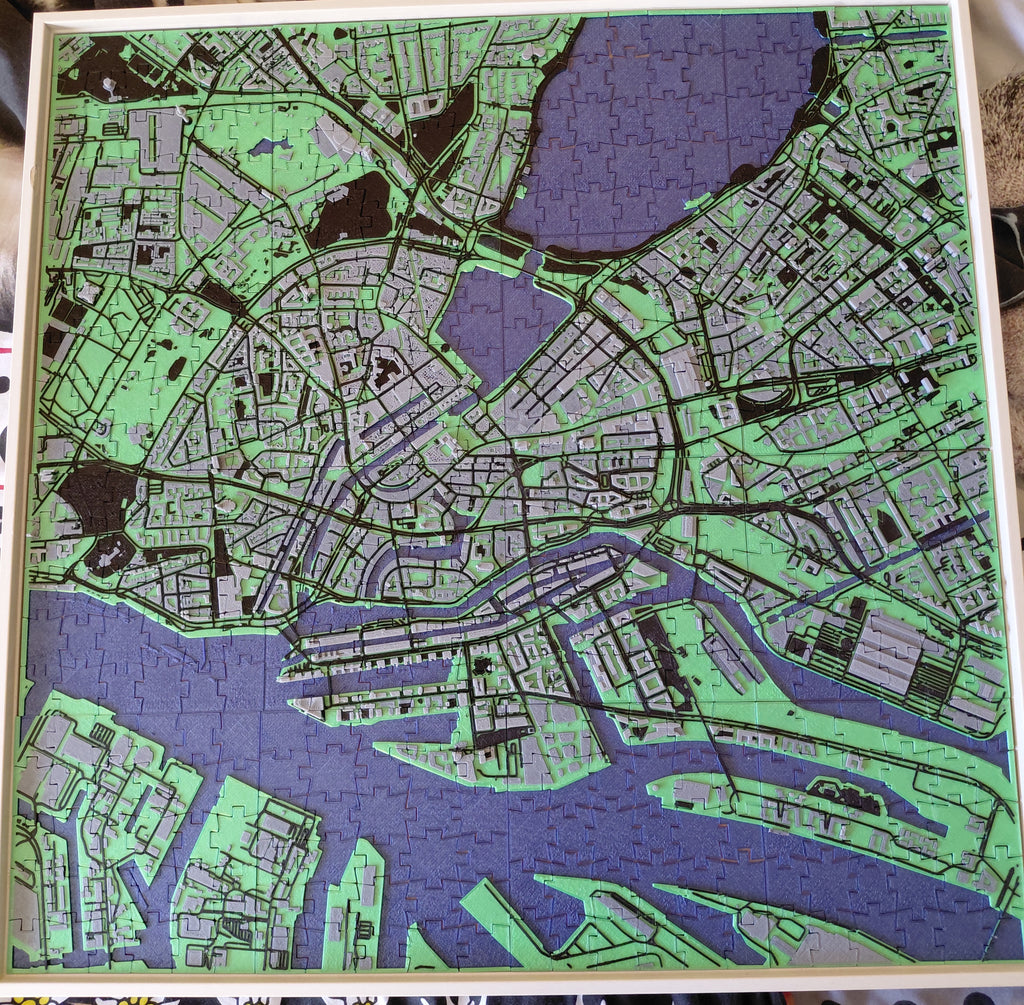 3D-gedrucktes Puzzle – Hamburg (60 x 60 cm) - 3D-Druck - Deko für dein Zuhause - Modern - individuell