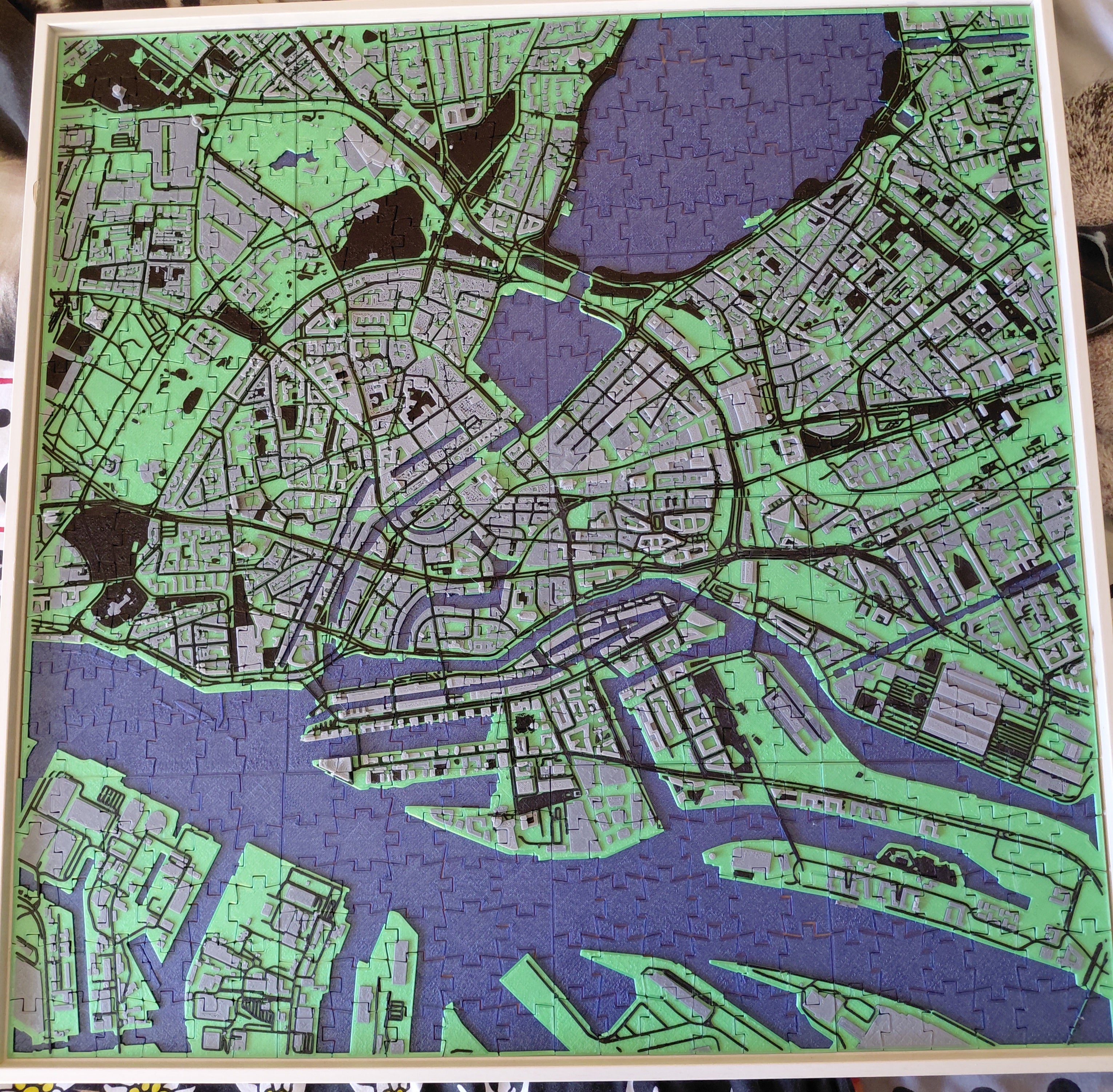 3D-gedrucktes Puzzle – Hamburg (60 x 60 cm) - 3D-Druck - Deko für dein Zuhause - Modern - individuell